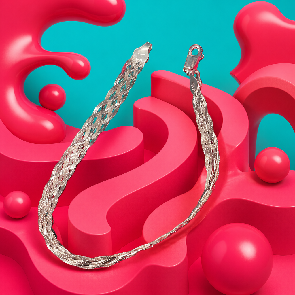 Silver Herringbone bracelet