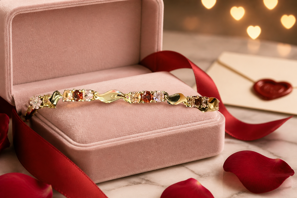 Gold gemstone bracelet