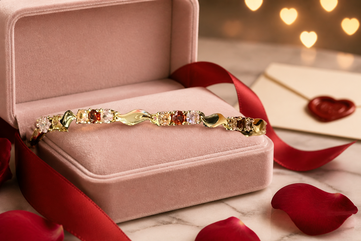 Gold gemstone bracelet