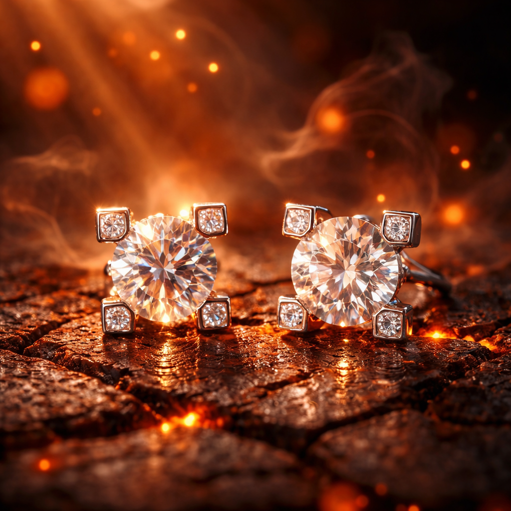 Moissanite earrings Unisex