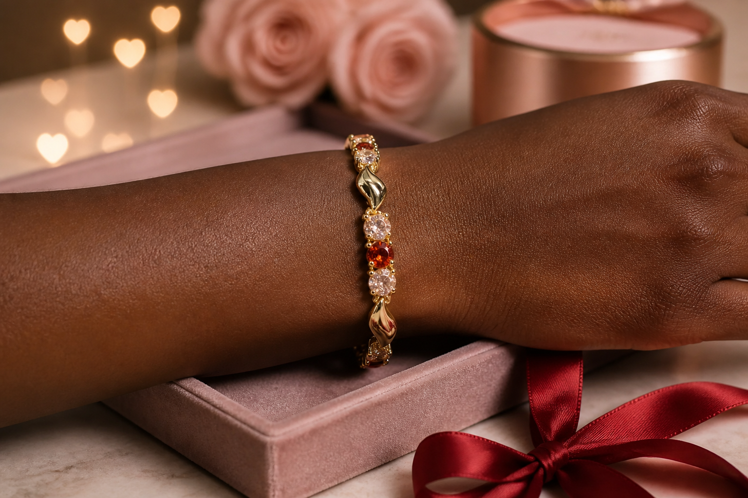 Gold gemstone bracelet