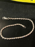 Silver twisted rope bracelet