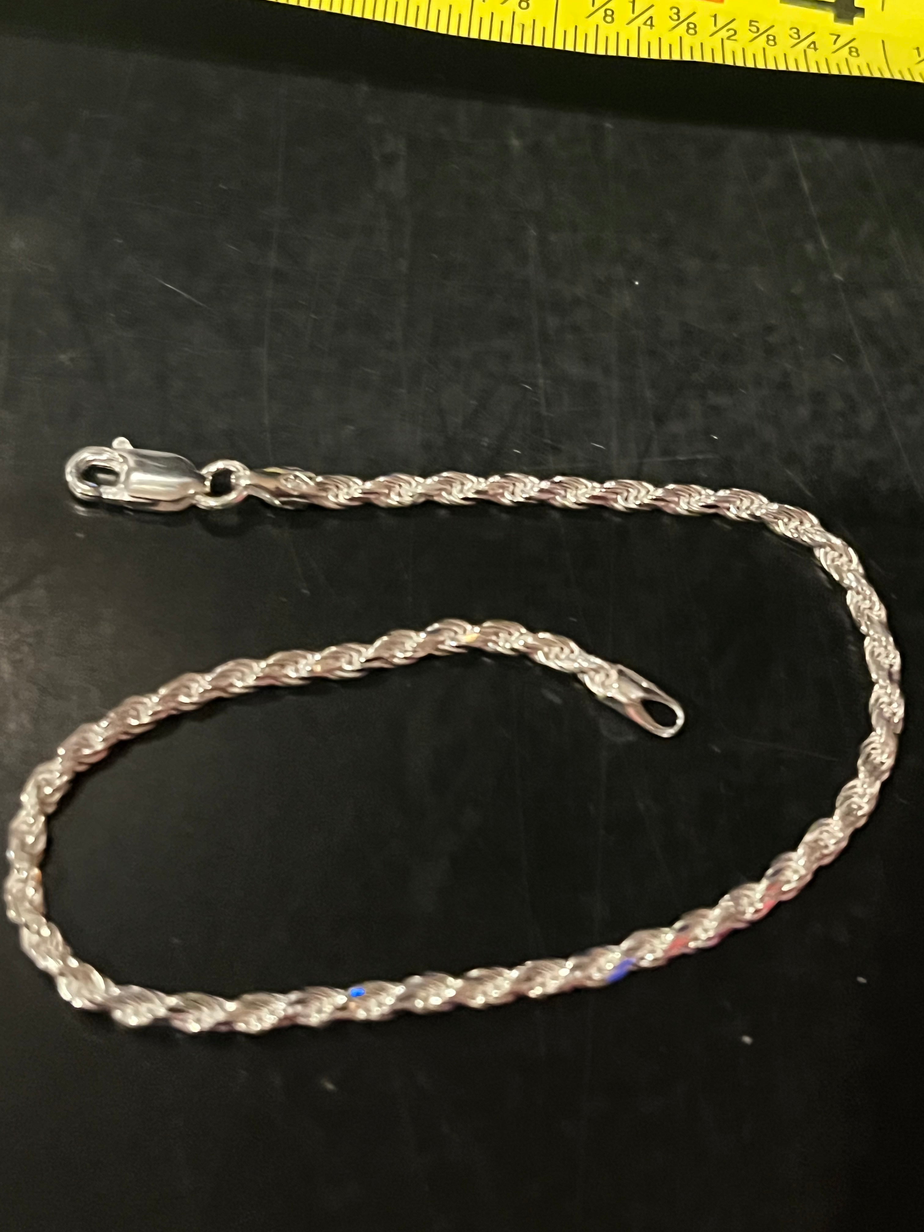 Silver twisted rope bracelet