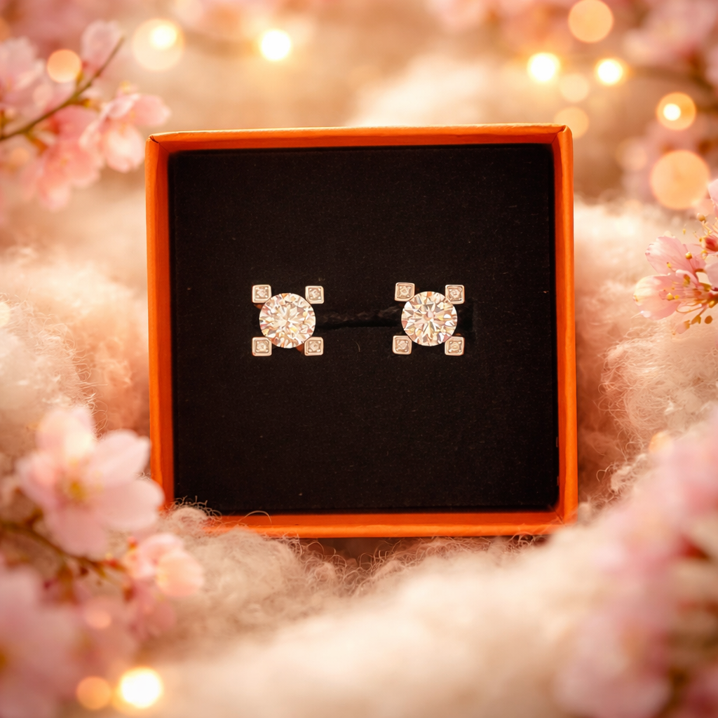 Moissanite earrings Unisex