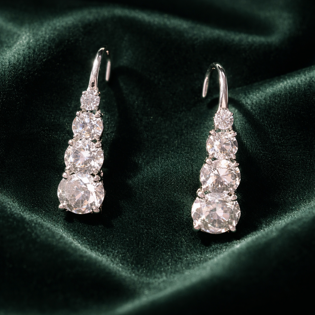 Past present and future moissanite earrings
