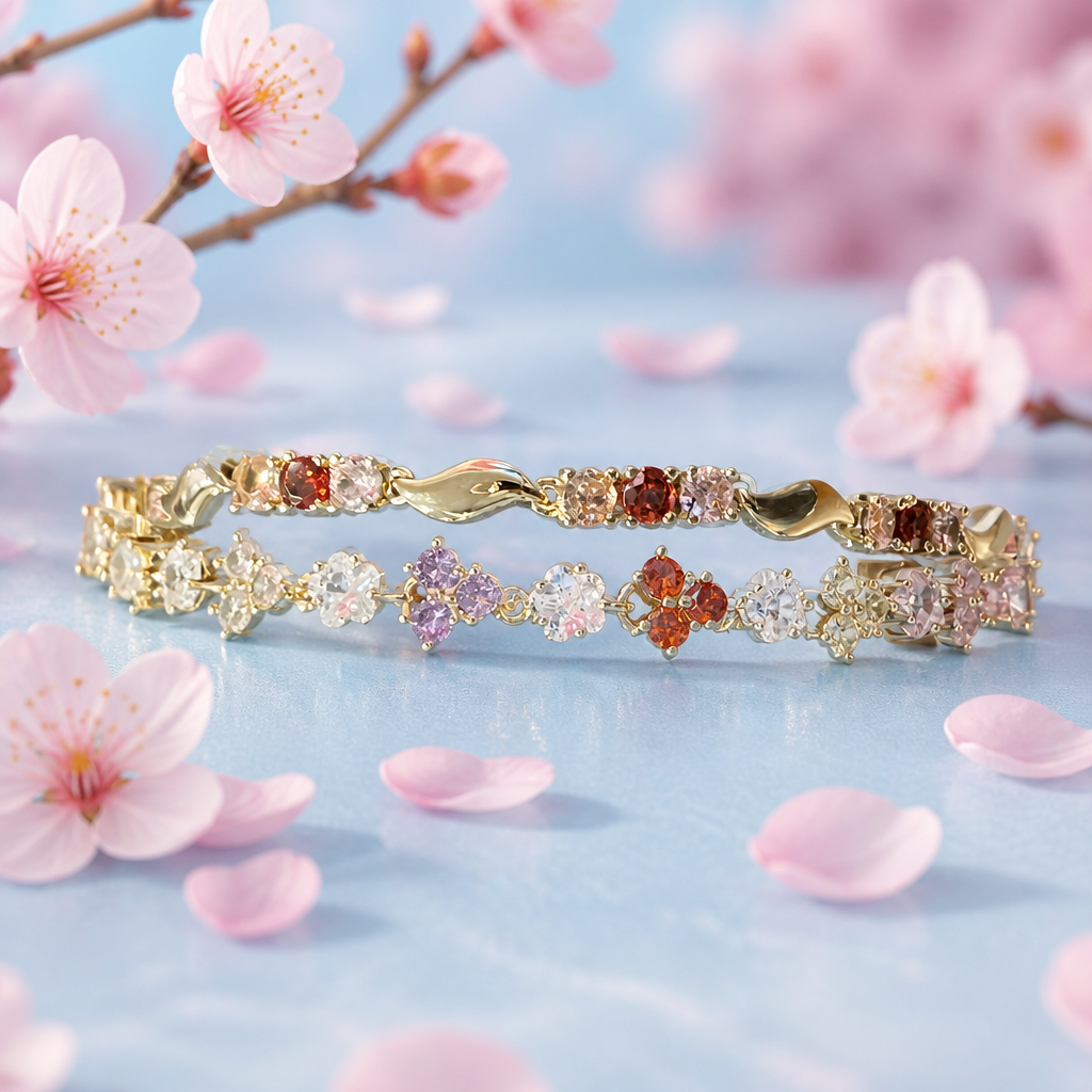 Gold gemstone bracelet