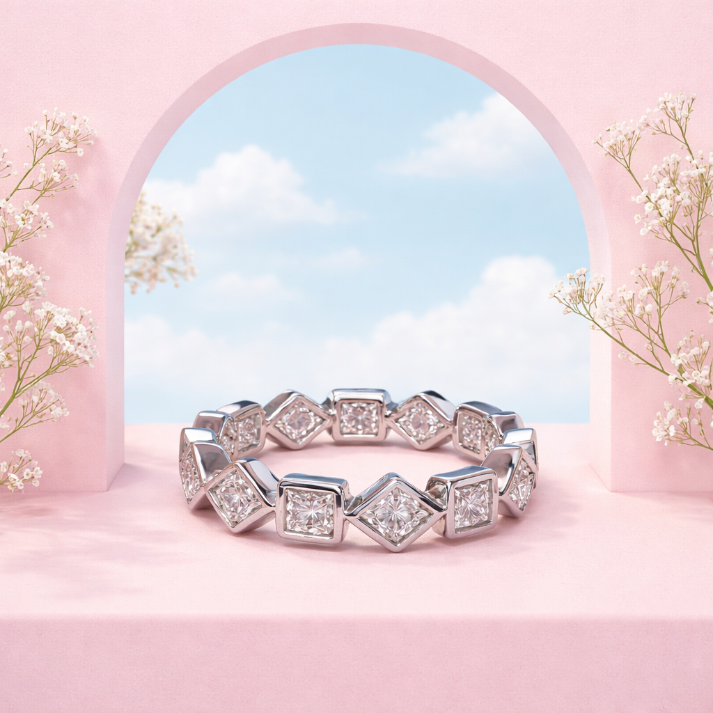 Moissanite Eternity stackable ring