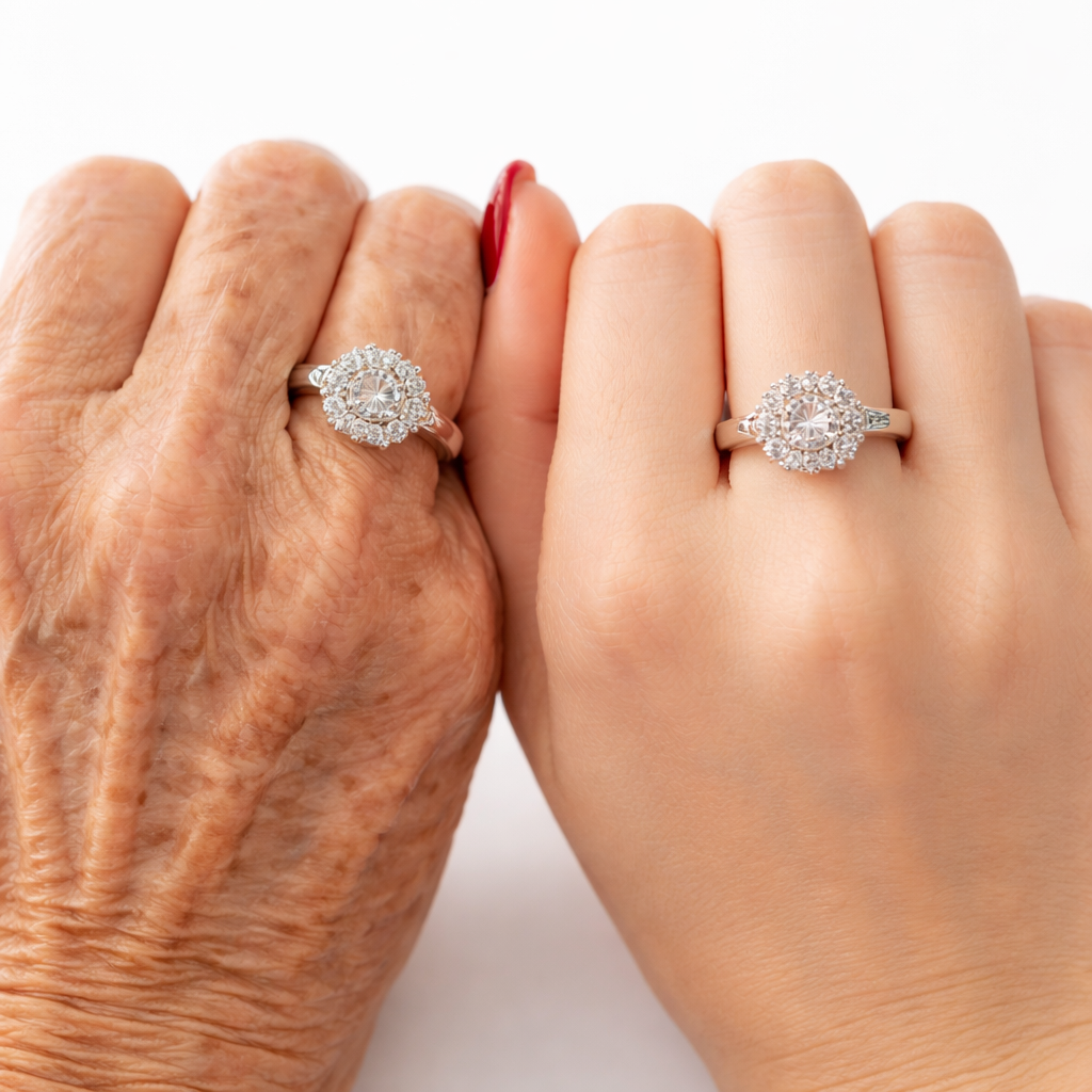 Moissanite ring and matching earrings