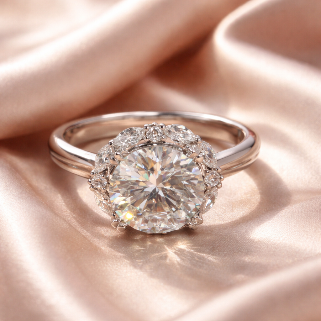 Moissanite ring and matching earrings