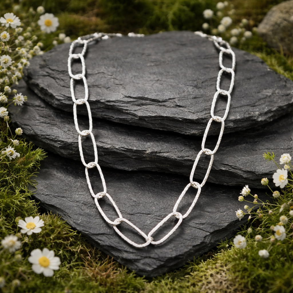 Sterling silver paper clip jewelry set