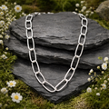 Sterling silver paper clip jewelry set