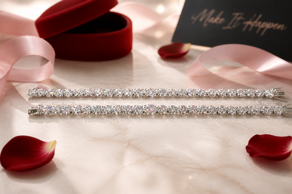 Silver graduate tennis bracelet