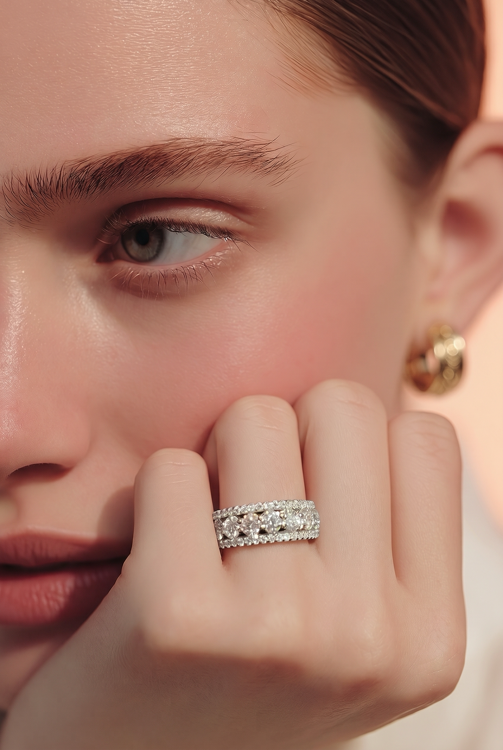 Moissanite eternity band