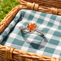 Orange moissanite ring