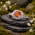 Orange moissanite ring