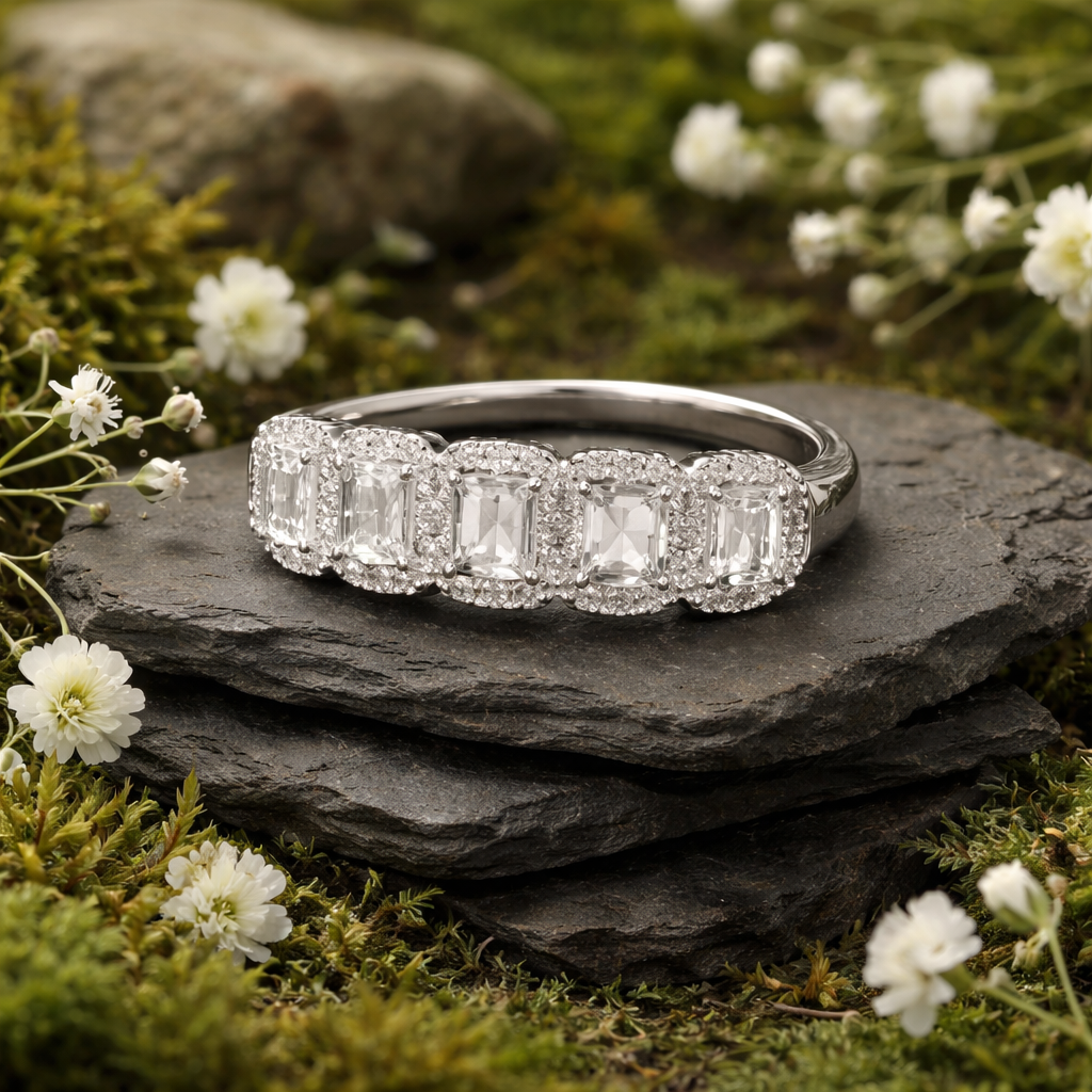 Moissanite band