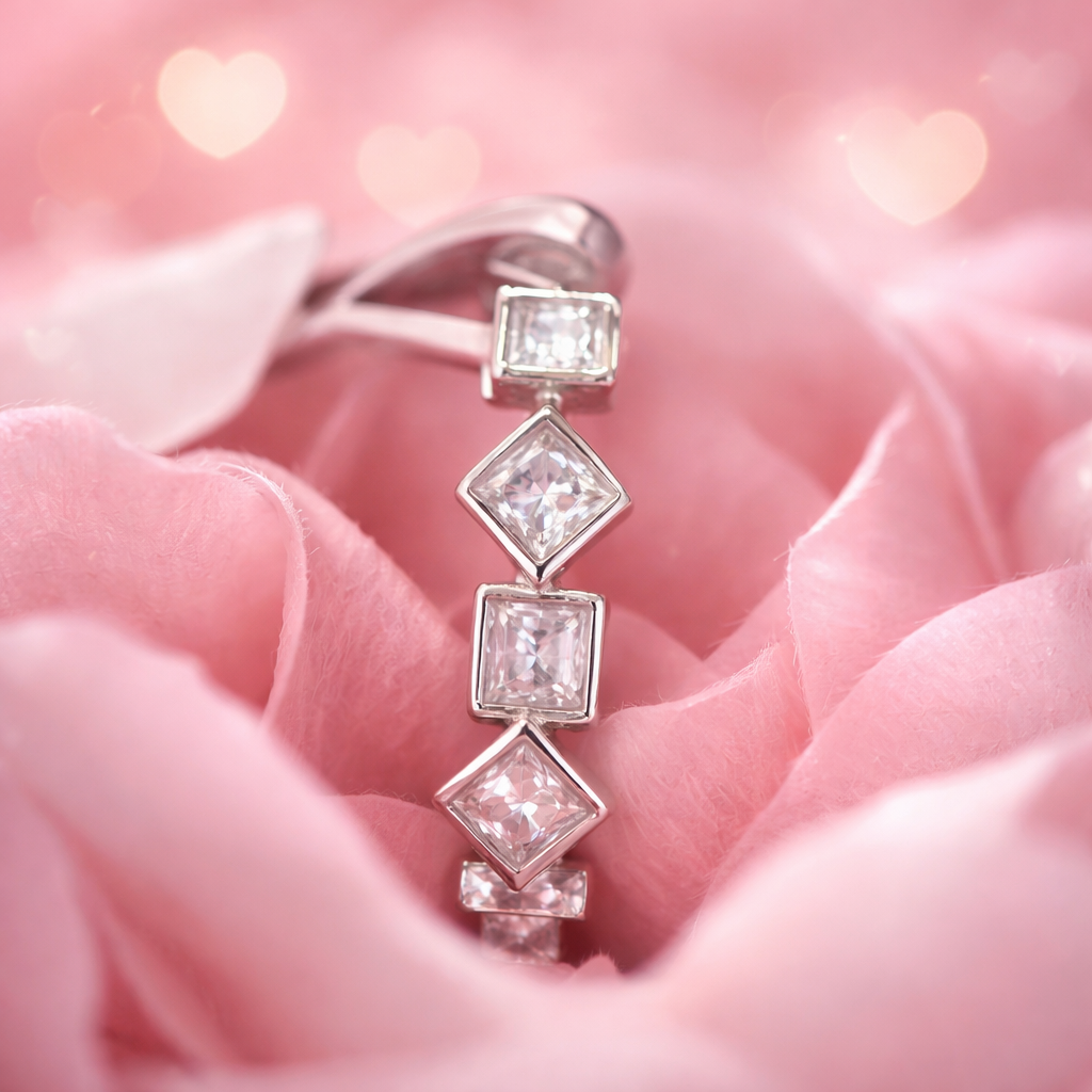 Moissanite Eternity stackable ring