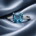 Colored princess moissanite ring