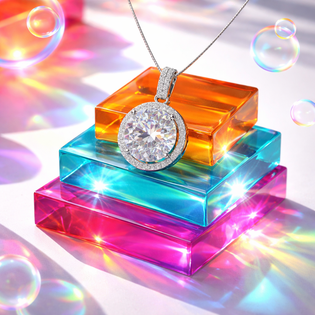 5 carat moissanite pendant necklace