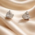 Moissanite heart earrings