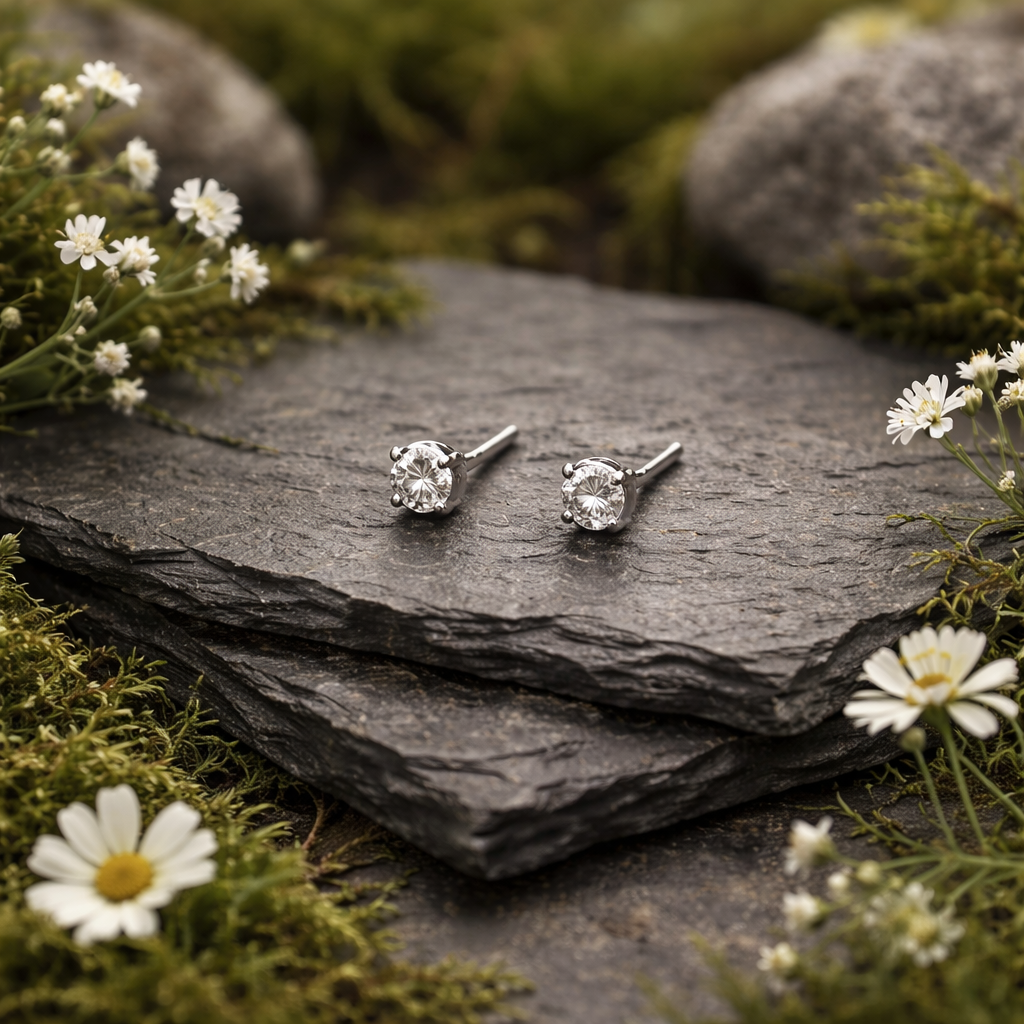 Moissanite stud earrings