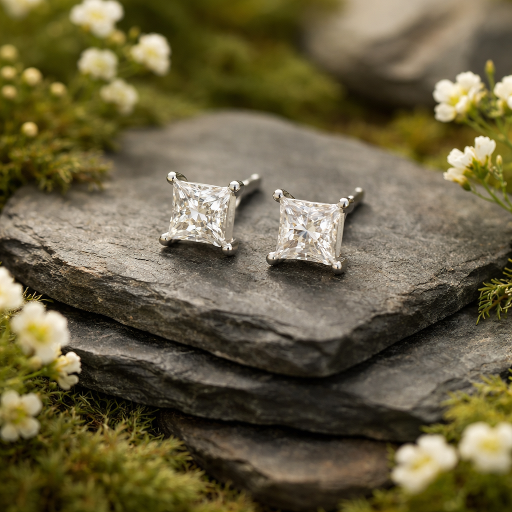 Moissanite stud earrings