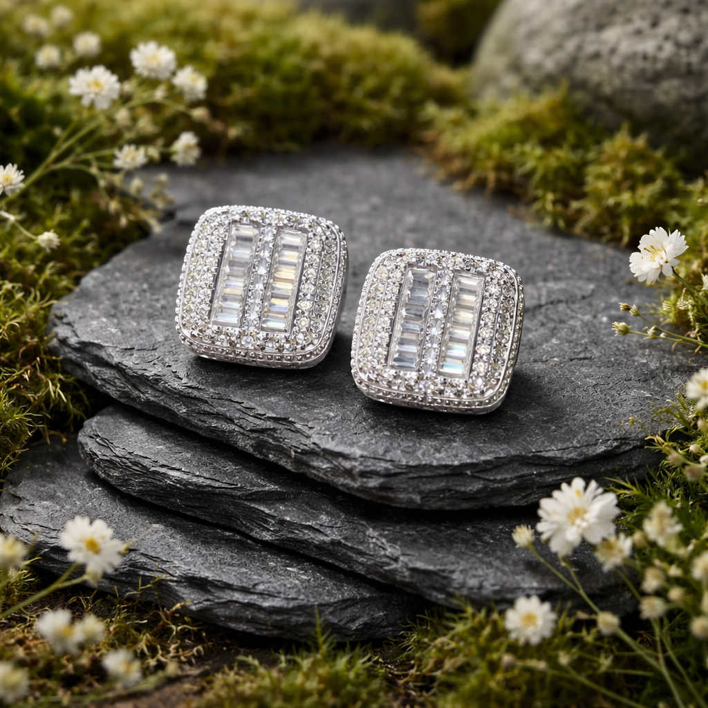 Moissanite earrings unisex