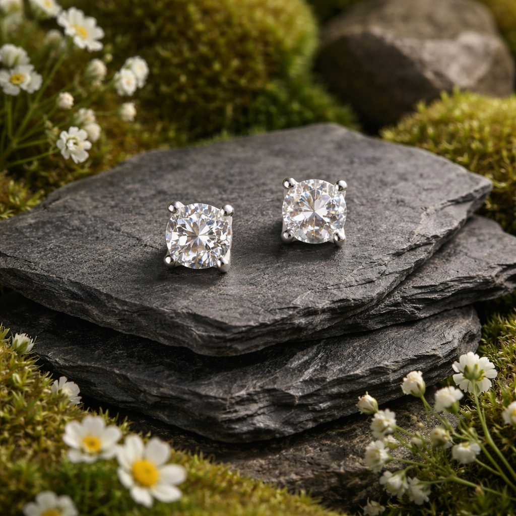 Moissanite stud earrings