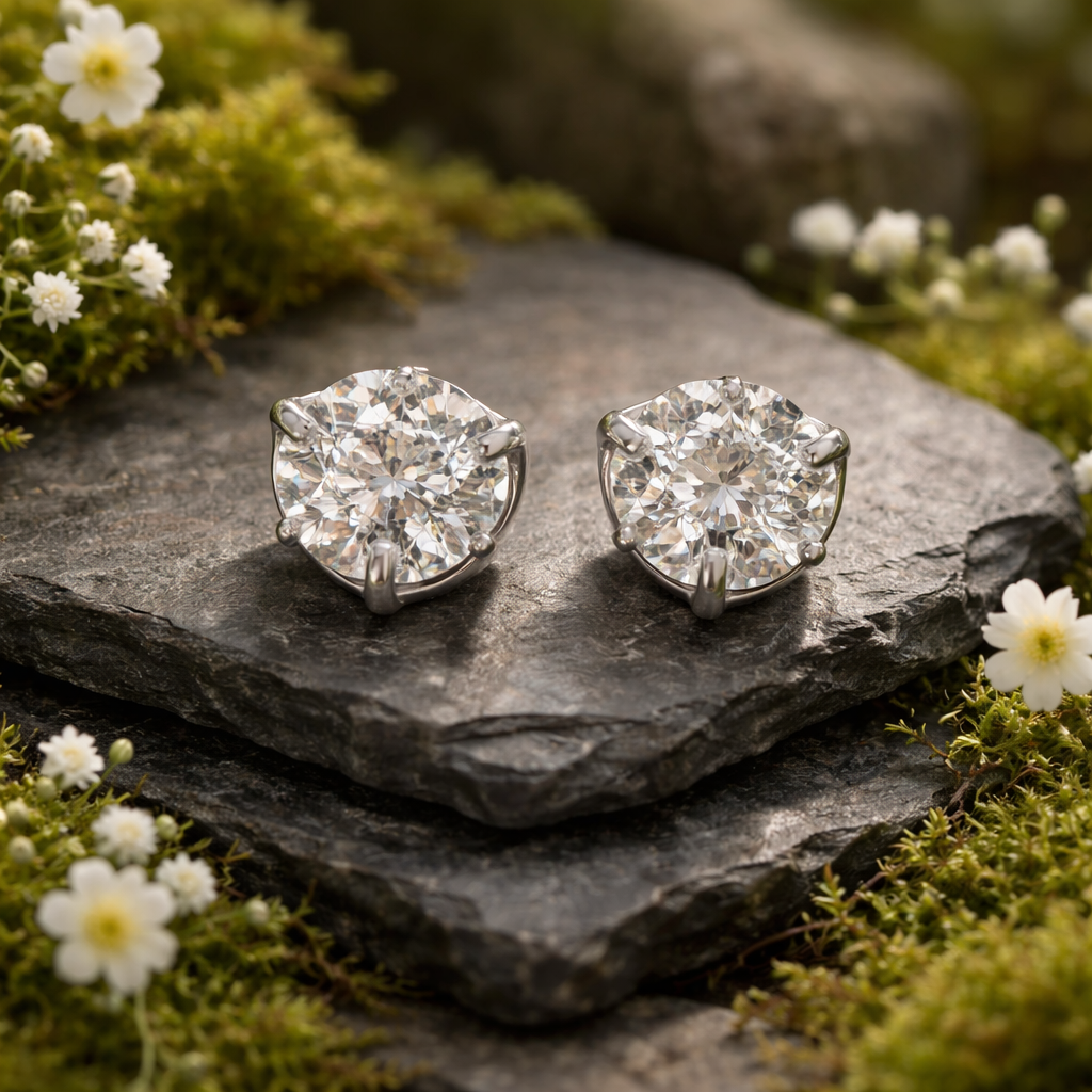 Moissanite stud earrings