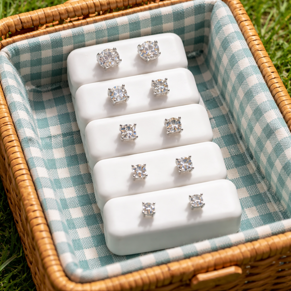 Moissanite stud earrings